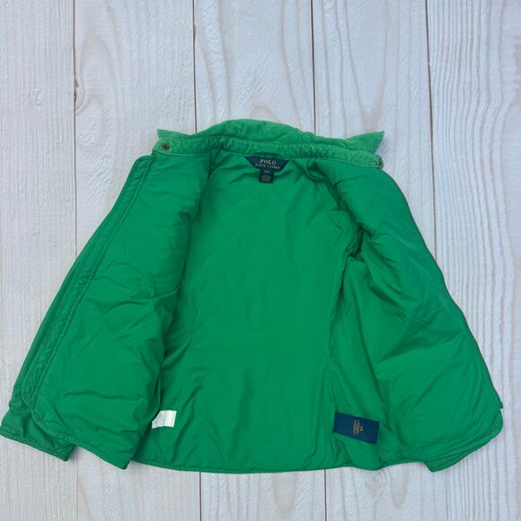 Polo Ralph Lauren Girls Size Small (7) Quilted Barn Jacket Corduroy Collar Green - Picture 3 of 6
